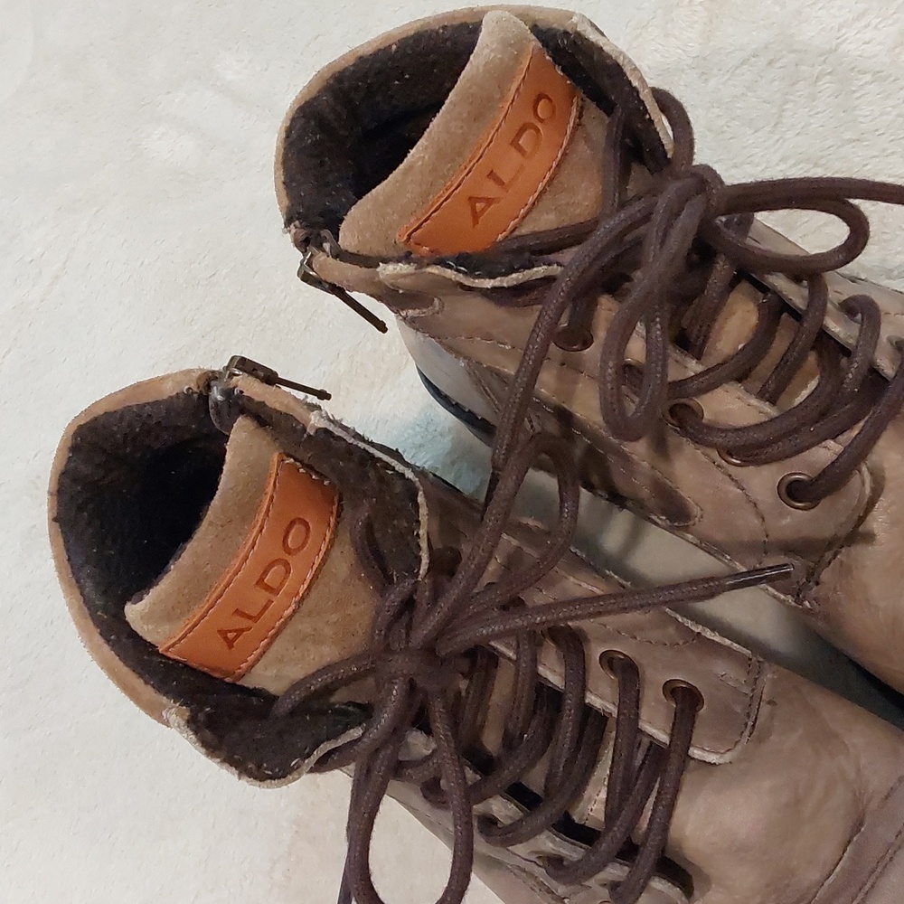 ALDO Preliand men's lace-up Distressed Leather Combat Boots Size 9.5 - Picture 3 of 10